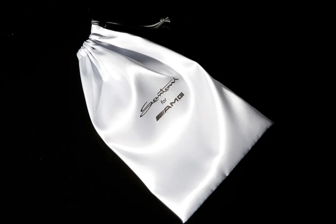 Silver satin bag