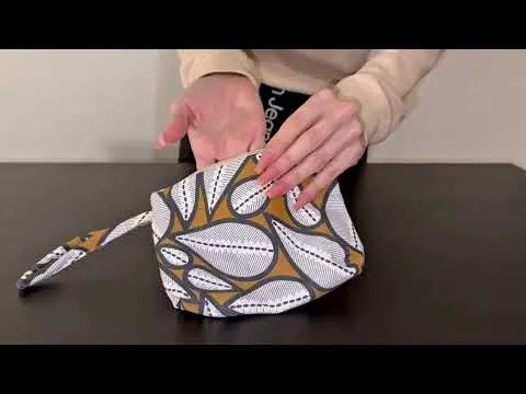 Pochette in Misto Cotone con Stampa Foglie Stilizzate