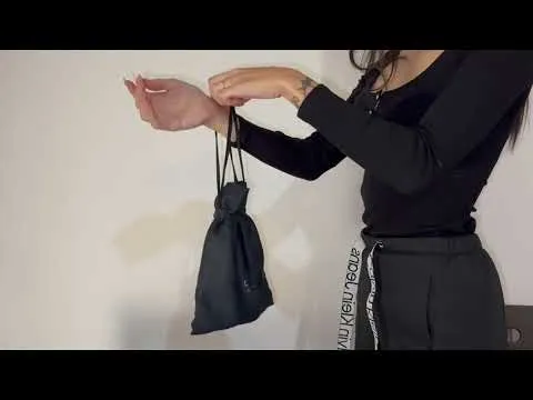 Sacchetto in lino puro nero