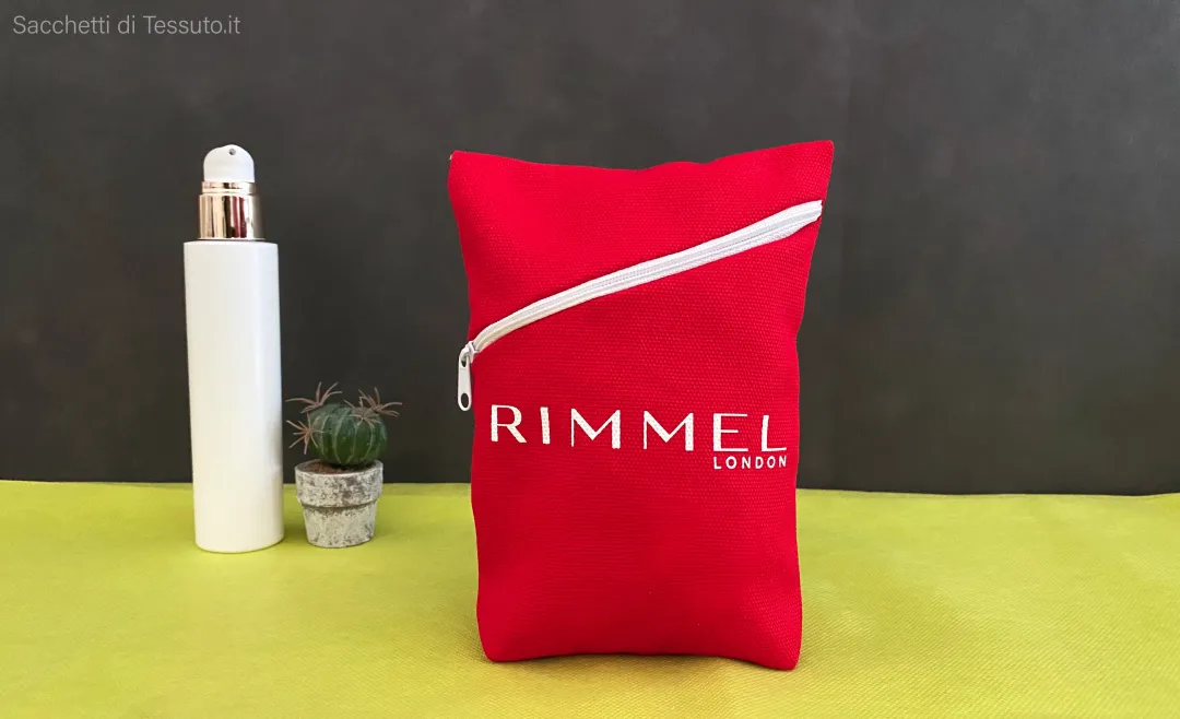 Red cotton canvas makeup bag preview