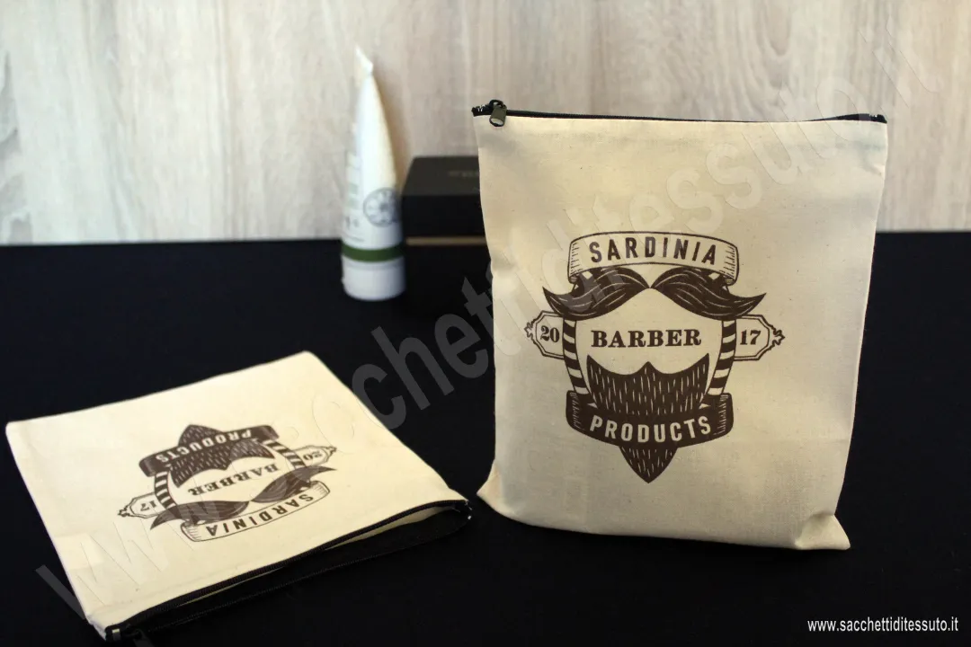 Trousse en coton naturel écologique avec fermeture éclair pour cosmétiques et soins du corps