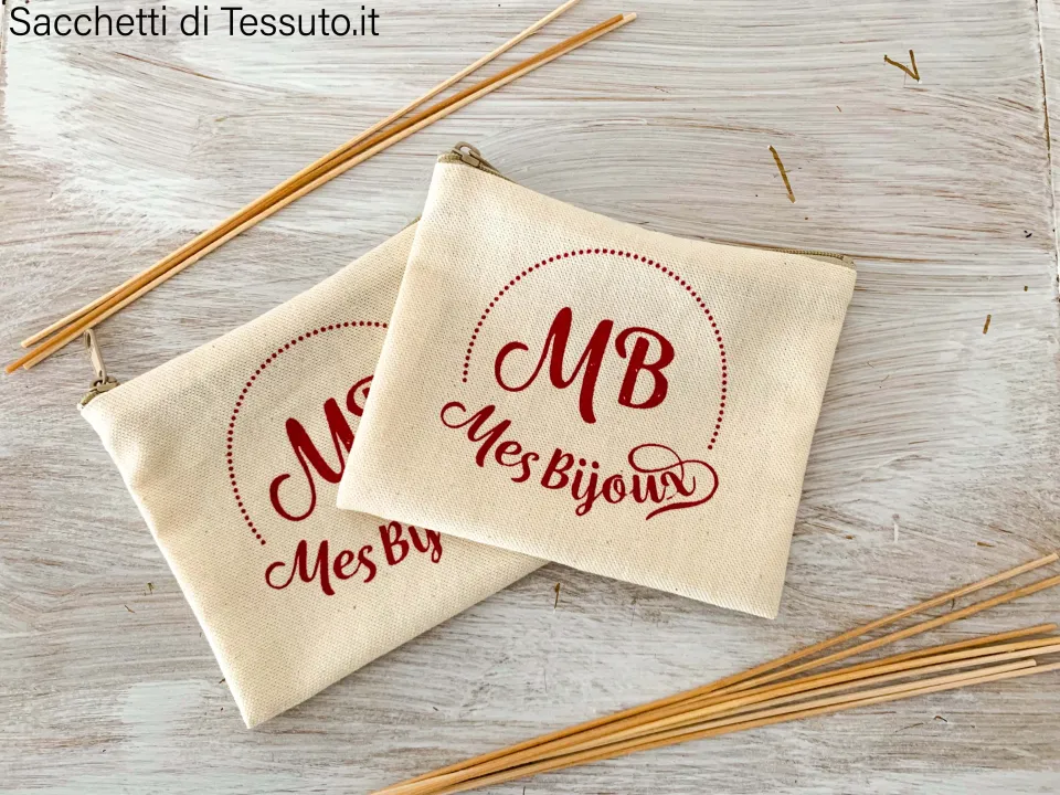 pochette en coton brut écologique pour bijoux
