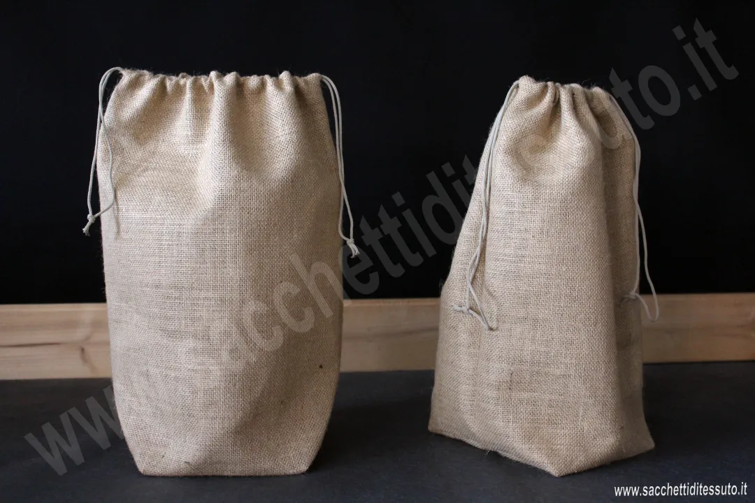 Jute bag for cured meats and packaged typical products