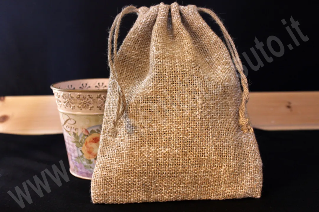 Jute bag blended with cotton with natural cotton ropes Juco