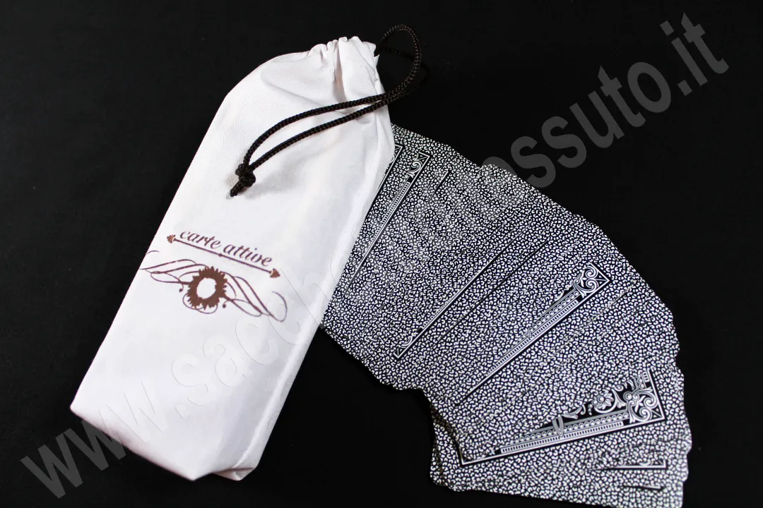 Sac en coton blanc pour cartes à jouer