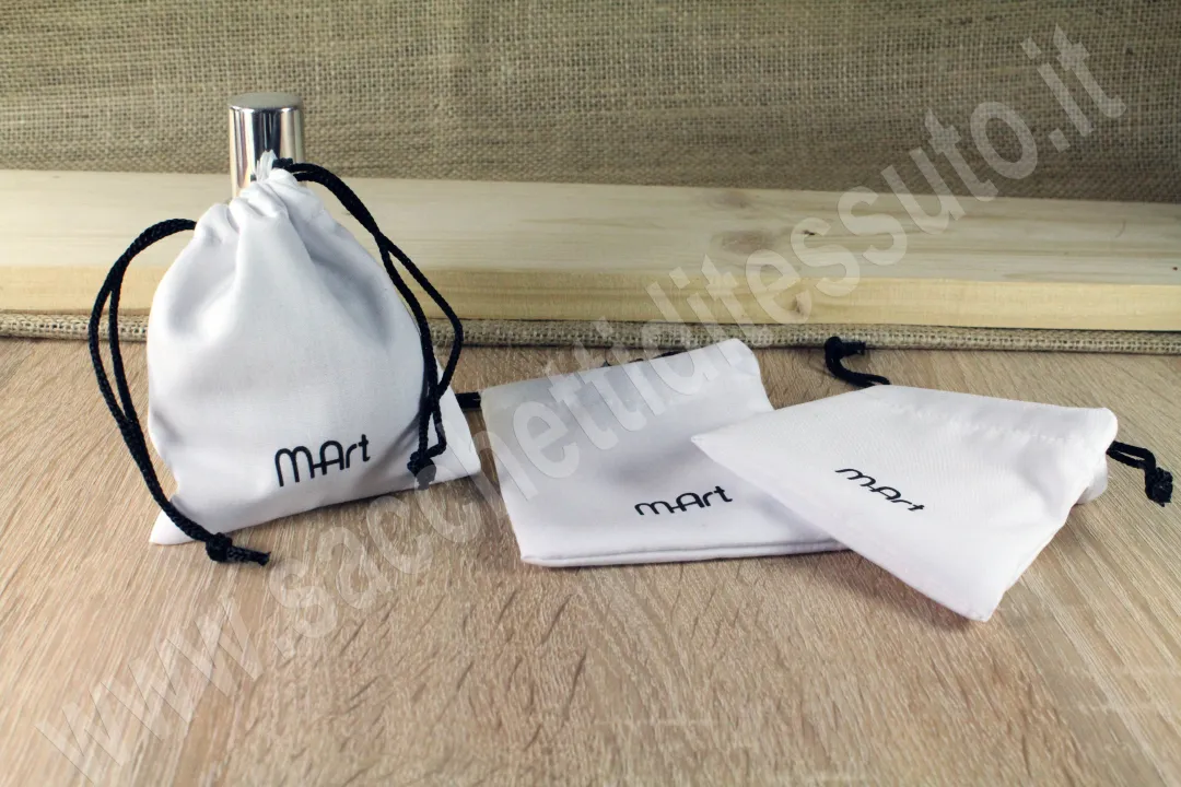 Sacchetto en coton blanc pour bijoux et petits objets précieux