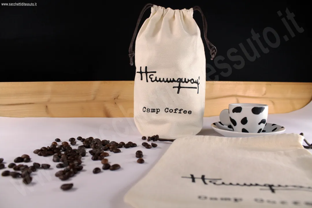 Sacchetto in cotone naturale drill pesante per confezioni caffè, legumi, cereali e alimenti