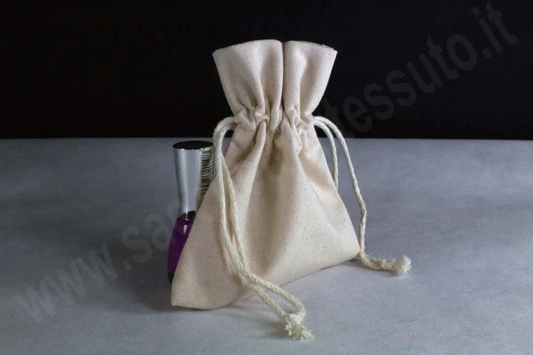 sac en coton naturel avec fermeture en bonbon