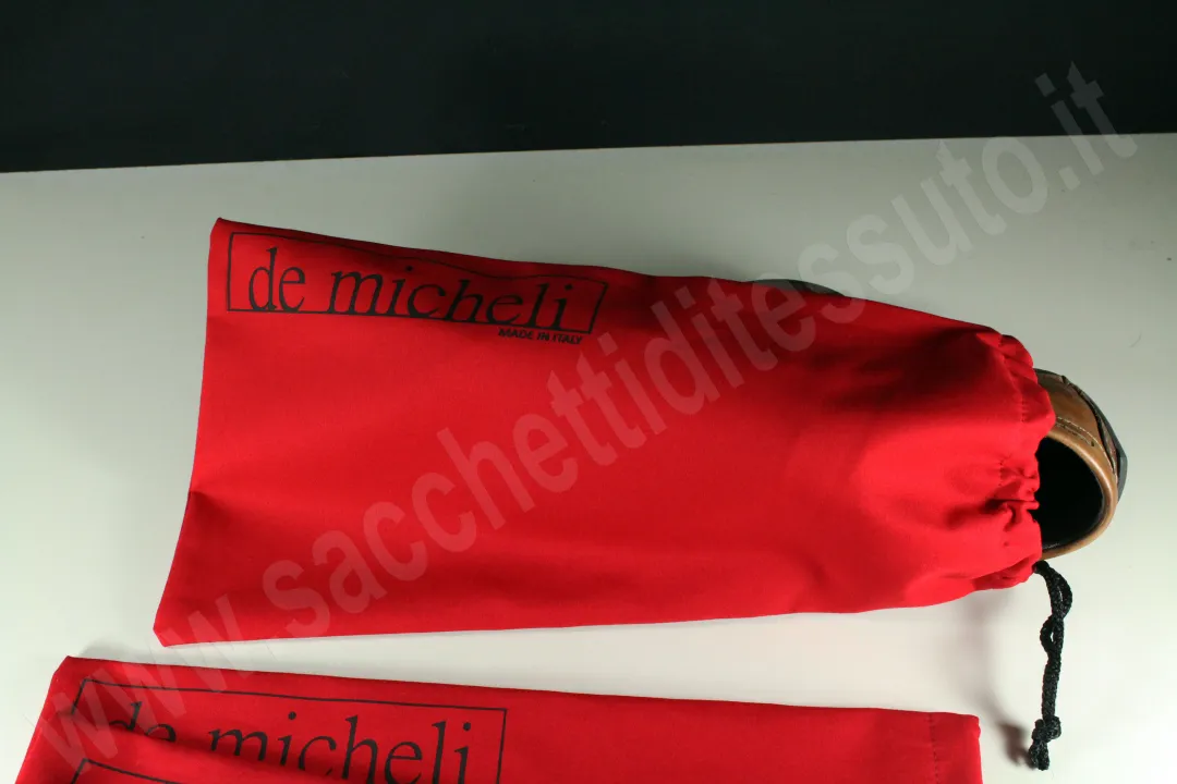 Sacchetto pour chaussures homme en coton rouge personnalisé 1 couleur