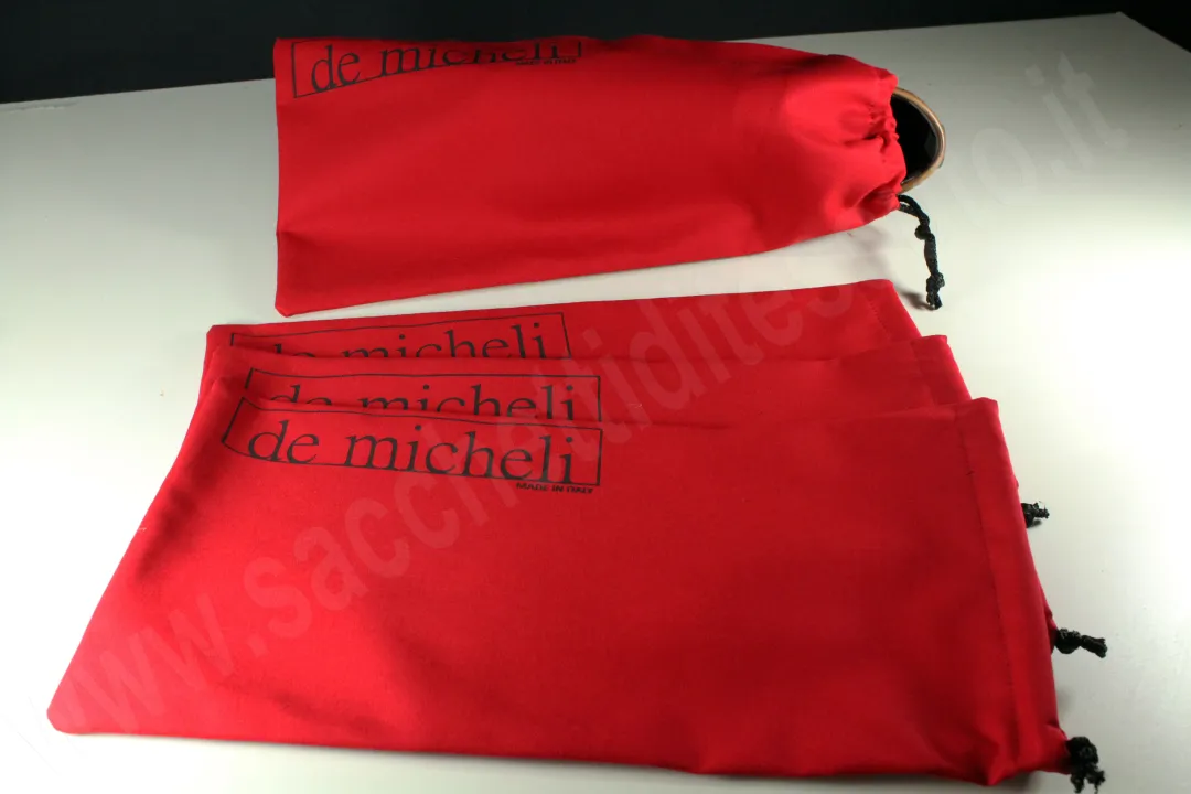 Sacchetto pour chaussures homme en coton rouge personnalisé