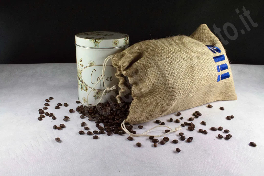 Jute bag for embroidered coffee