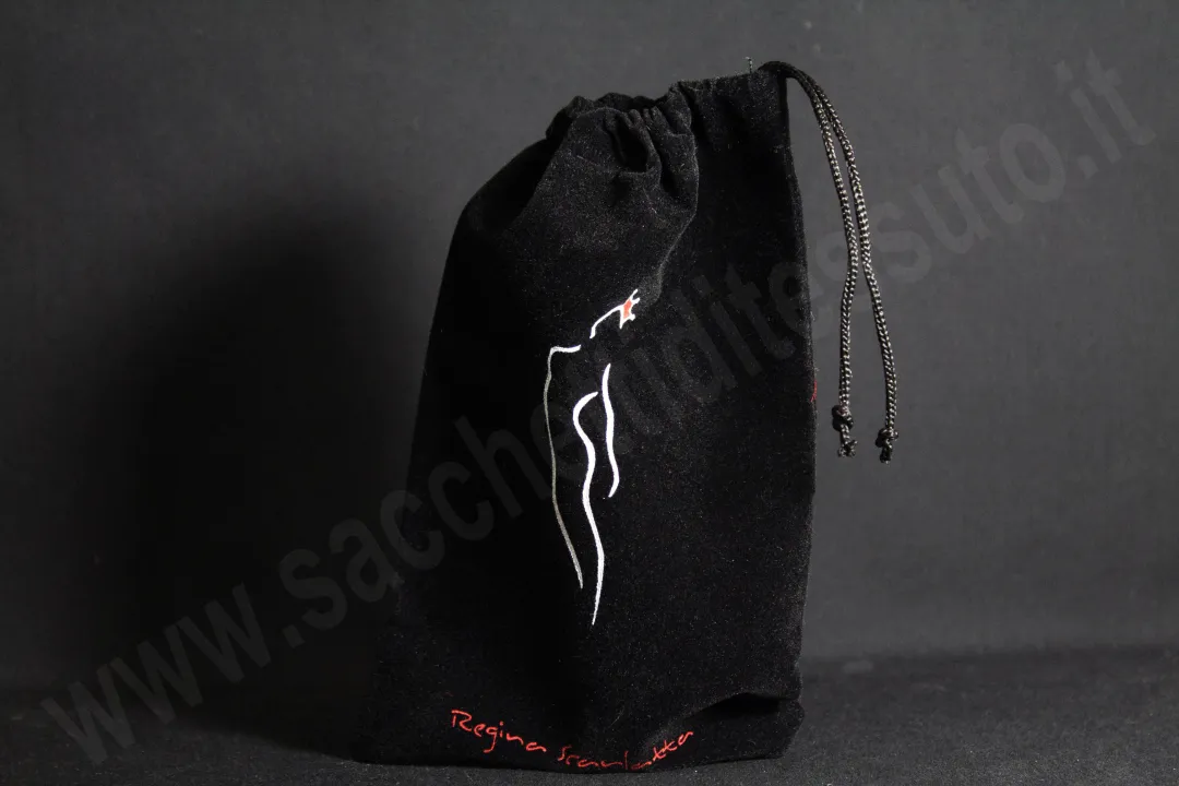 Black velvet-like Alcantara single-string pouch for pipes, jewelry, and wooden accessories
