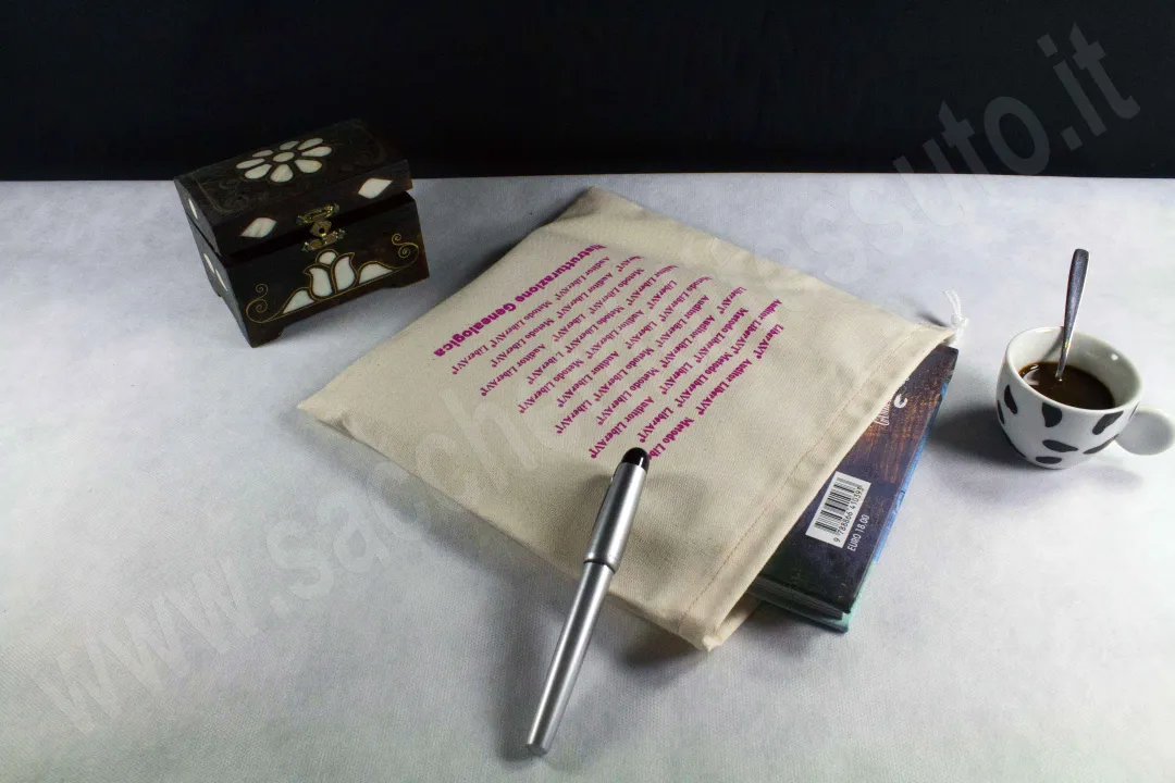 Natural cotton bag for prestigious books