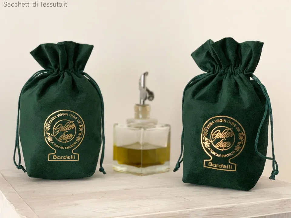 velvet bag for olive oil bottles