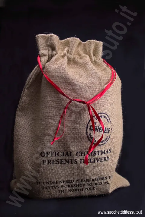 Jute bag with red edging