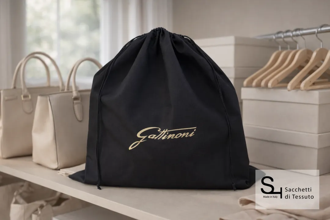 Pochon en coton noir pour sacs et maroquinerie