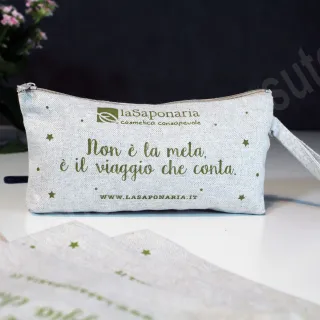 Pochette in cotone bio ecologico grigio melange