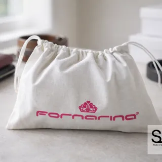 Pochon en tissu de coton blanc pour maroquinerie