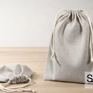 Pochon en lin pur pour accessoires de mode, cosmétiques et produits alimentaires