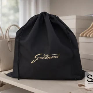 Pochon en coton noir pour sacs et maroquinerie